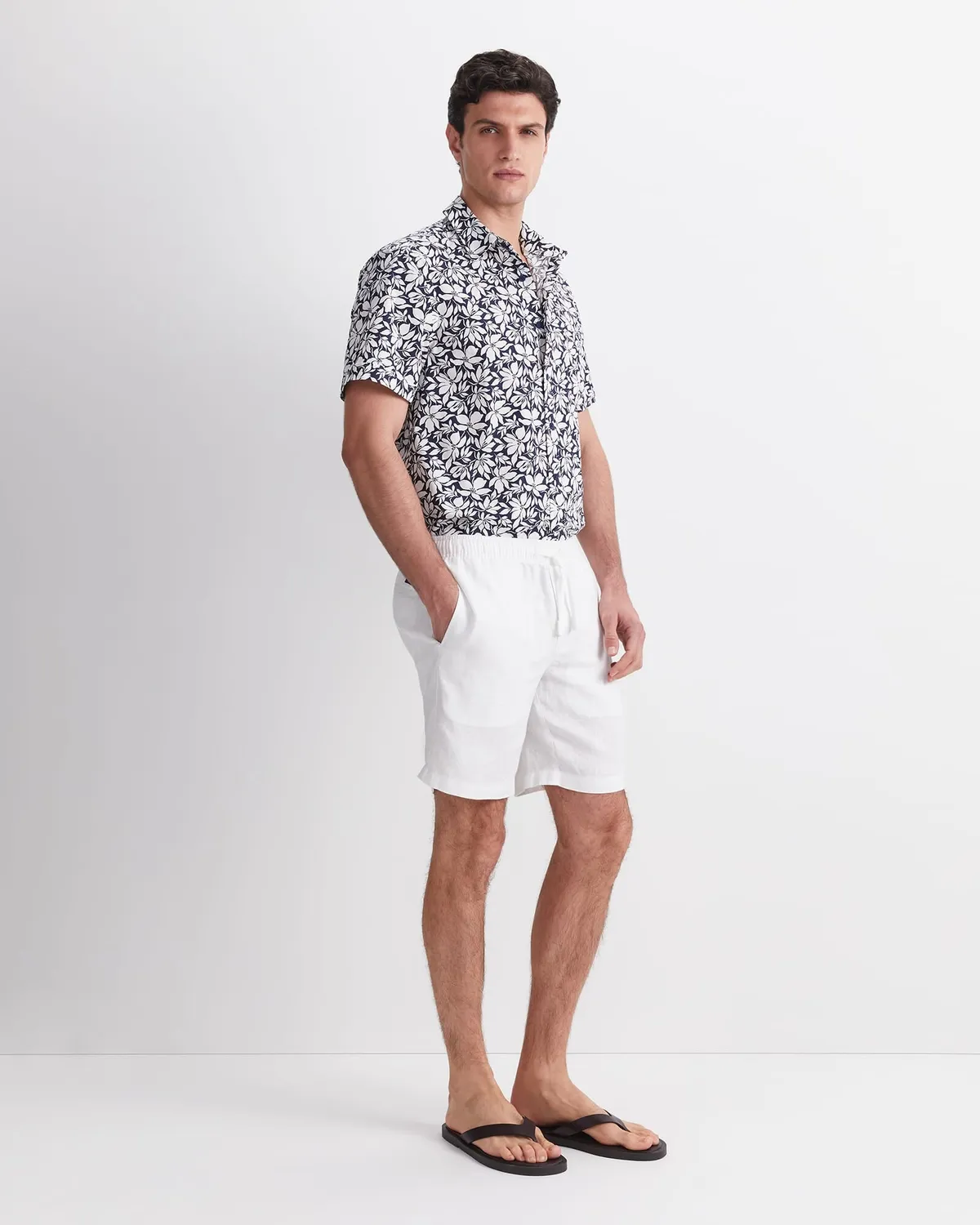 Sportscraft Caffery Shorts lino uomo vita elastica con laccetto