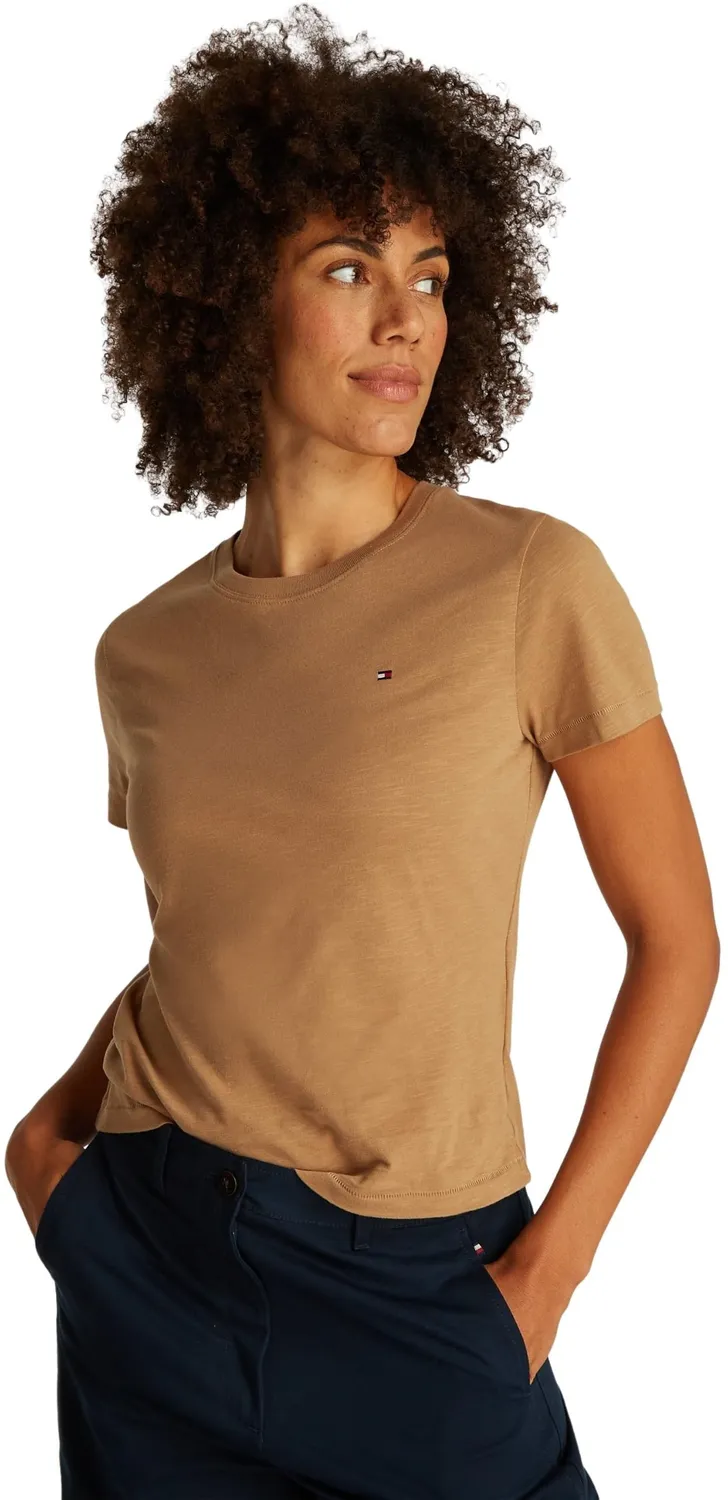 Tommy Hilfiger Slub WW0WW44433 T-Shirt donna scollo rotondo