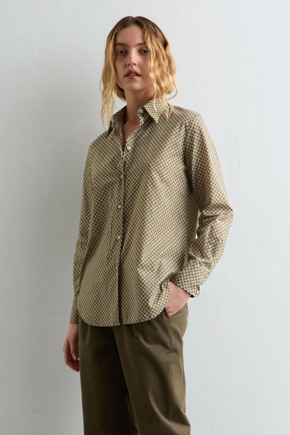 Massimo Alba Selma camicia donna nugget gold cotone