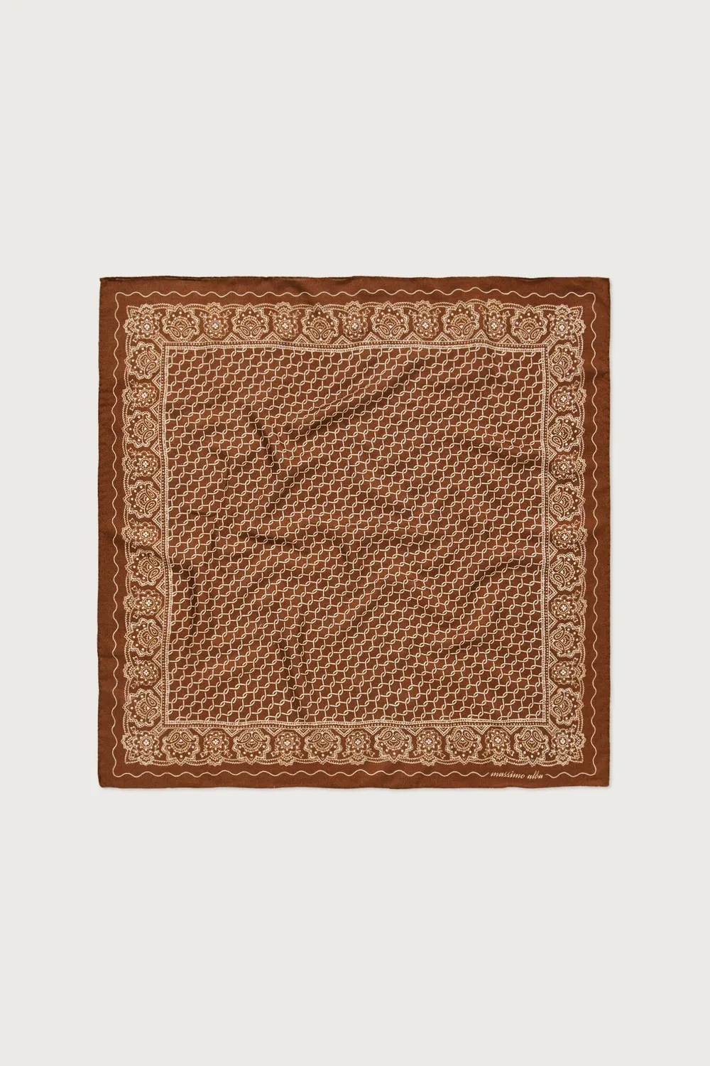 Massimo Alba Bandana foulard caramello cashmere seta lana
