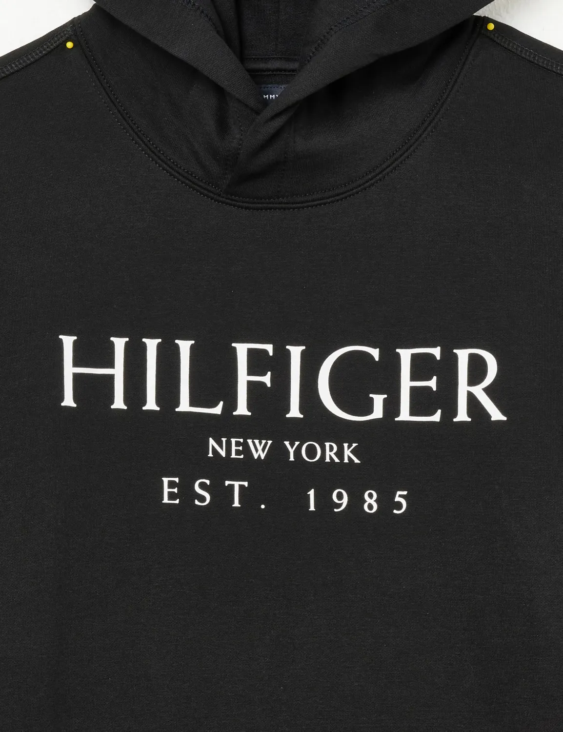 Tommy Hilfiger felpa uomo cappuccio logo nera cotone
