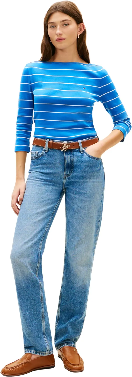 Tommy Hilfiger New Cody Maglia Donna L blu scollo barca