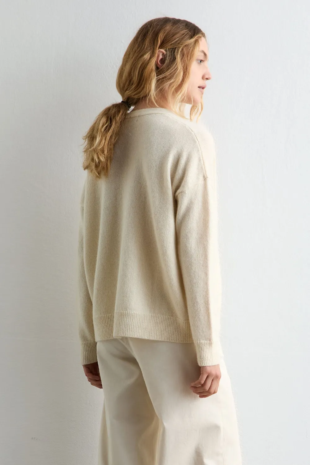 Massimo Alba Blanca cardigan bianco cashmere alpaca