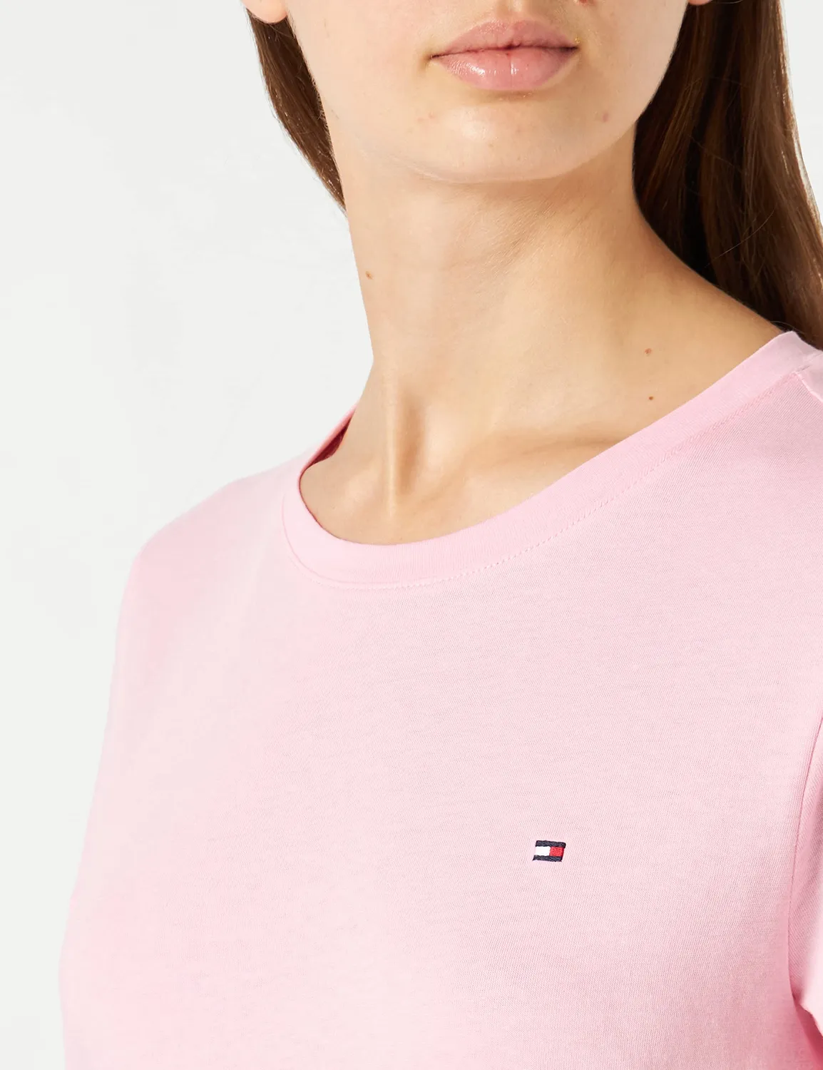 Tommy Hilfiger New Crew Neck Tee Slim t-shirt donna rosa 3XL