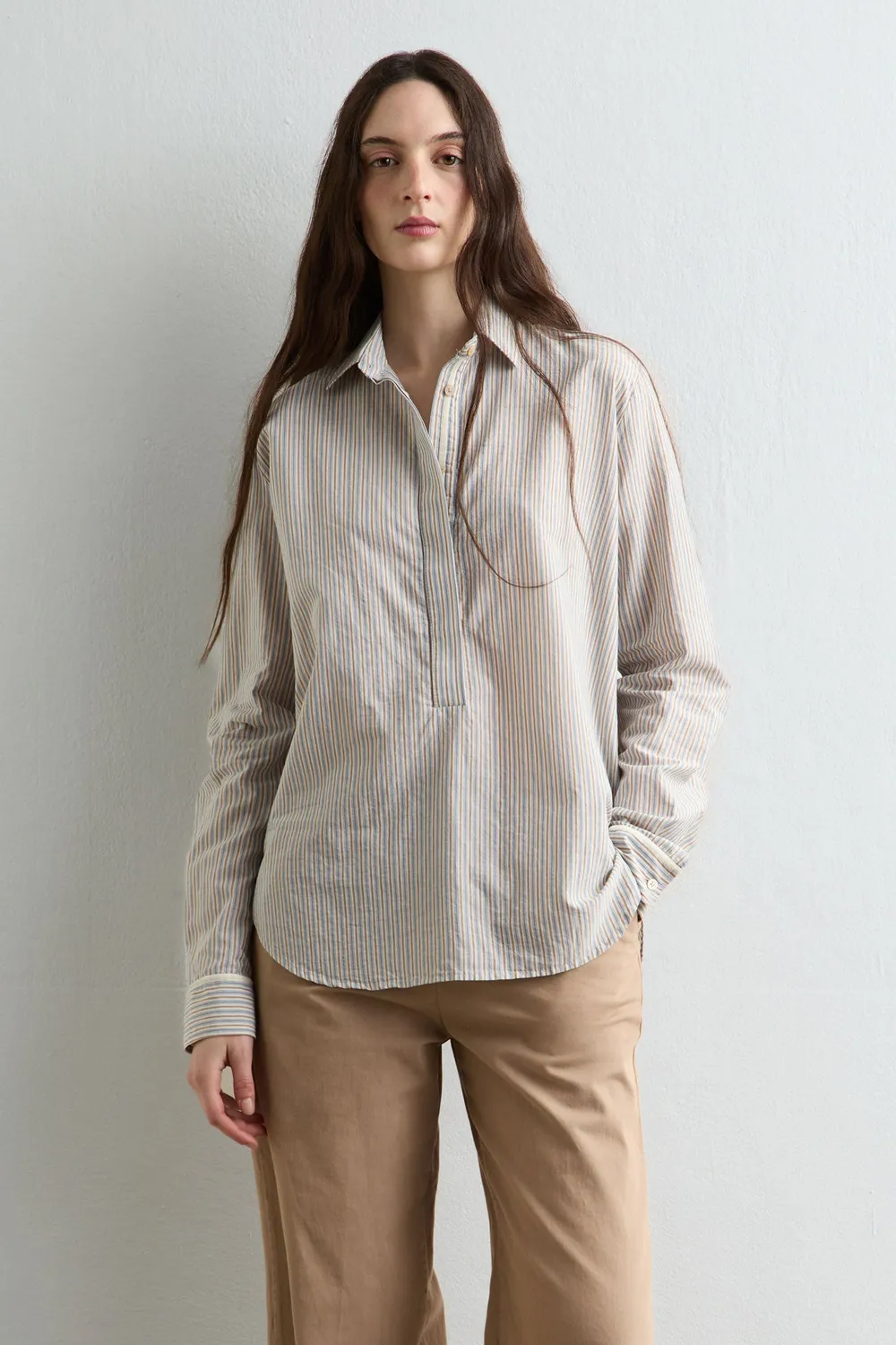 Massimo Alba Marysol camicia donna azzurra cotone