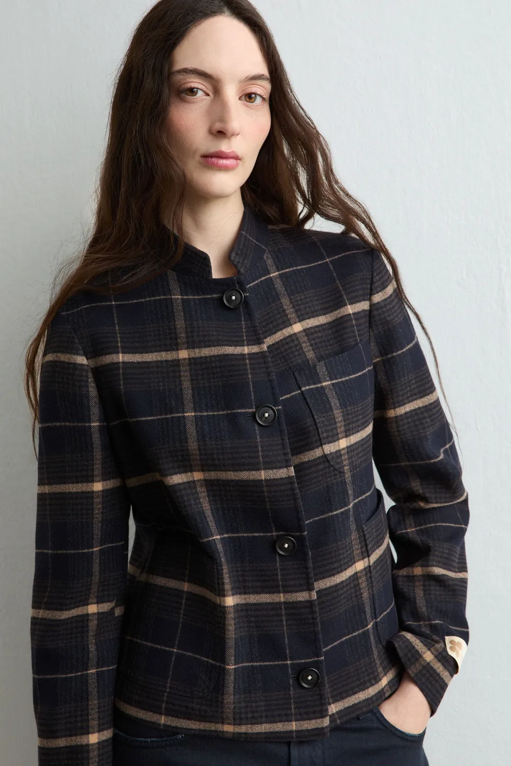 Massimo Alba Agra giacca donna blu lana e cashmere