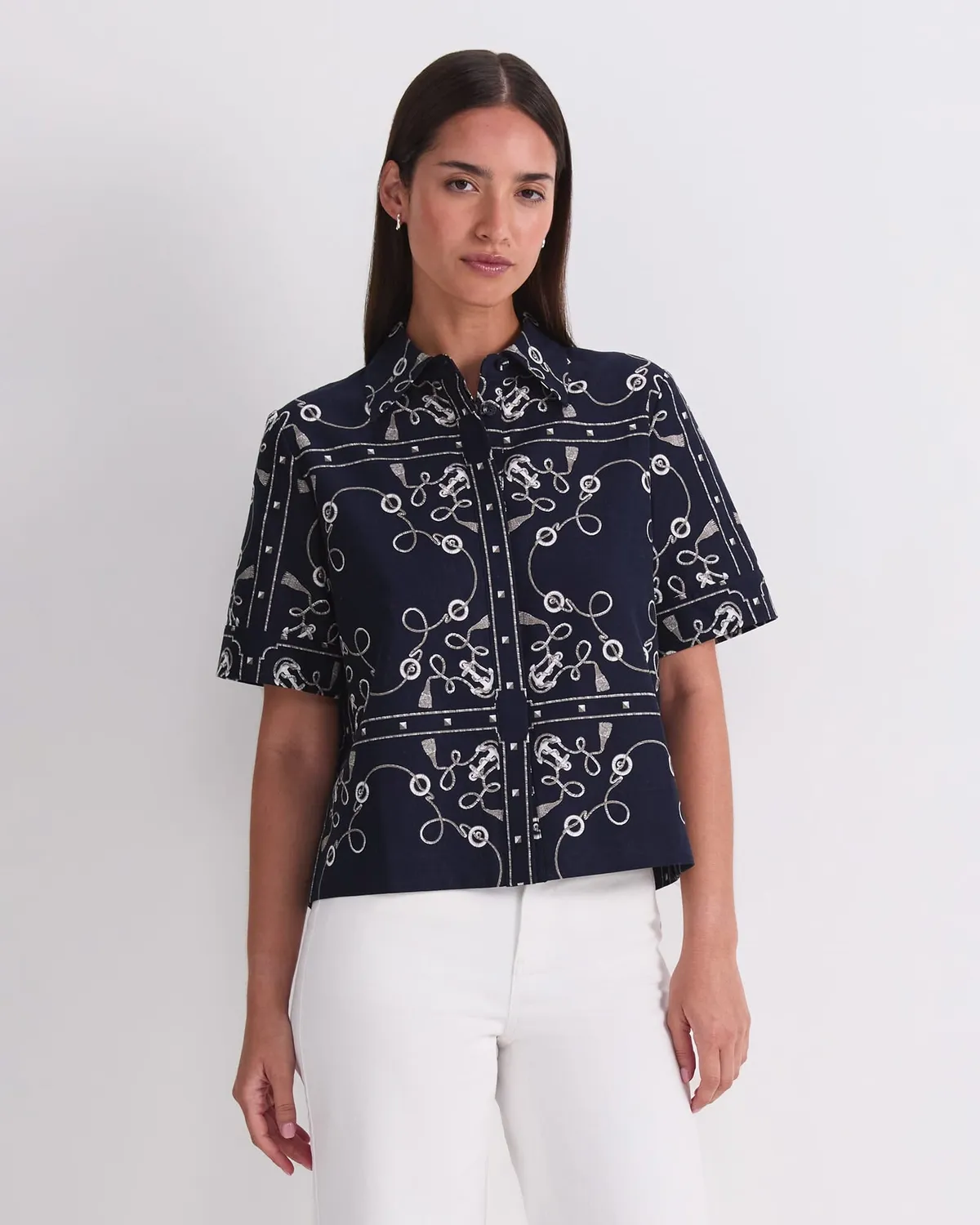 Sportscraft Sardinia Print camicia donna stampa marina