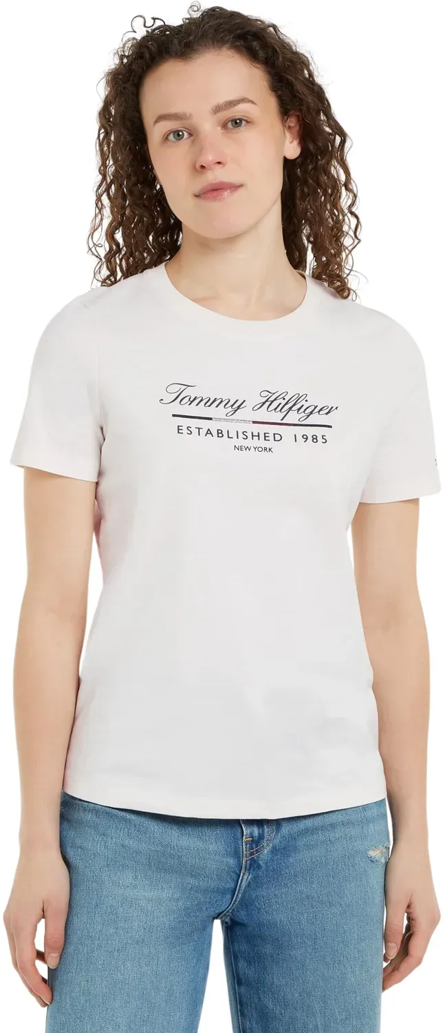Tommy Hilfiger Script Graphic T-Shirt Donna Cotone Maniche Corte