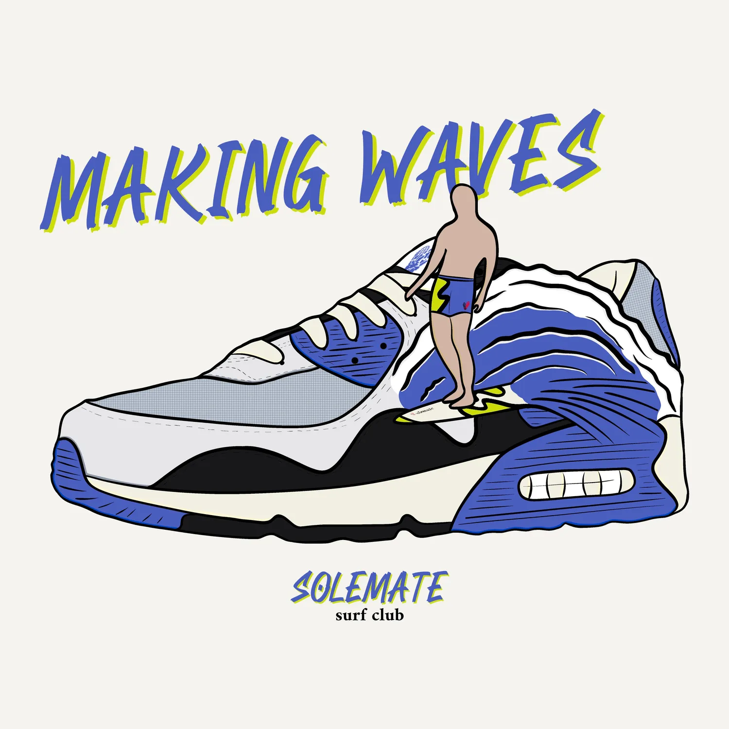 Solemate Sapphire Wave t-shirt panna cotone organico