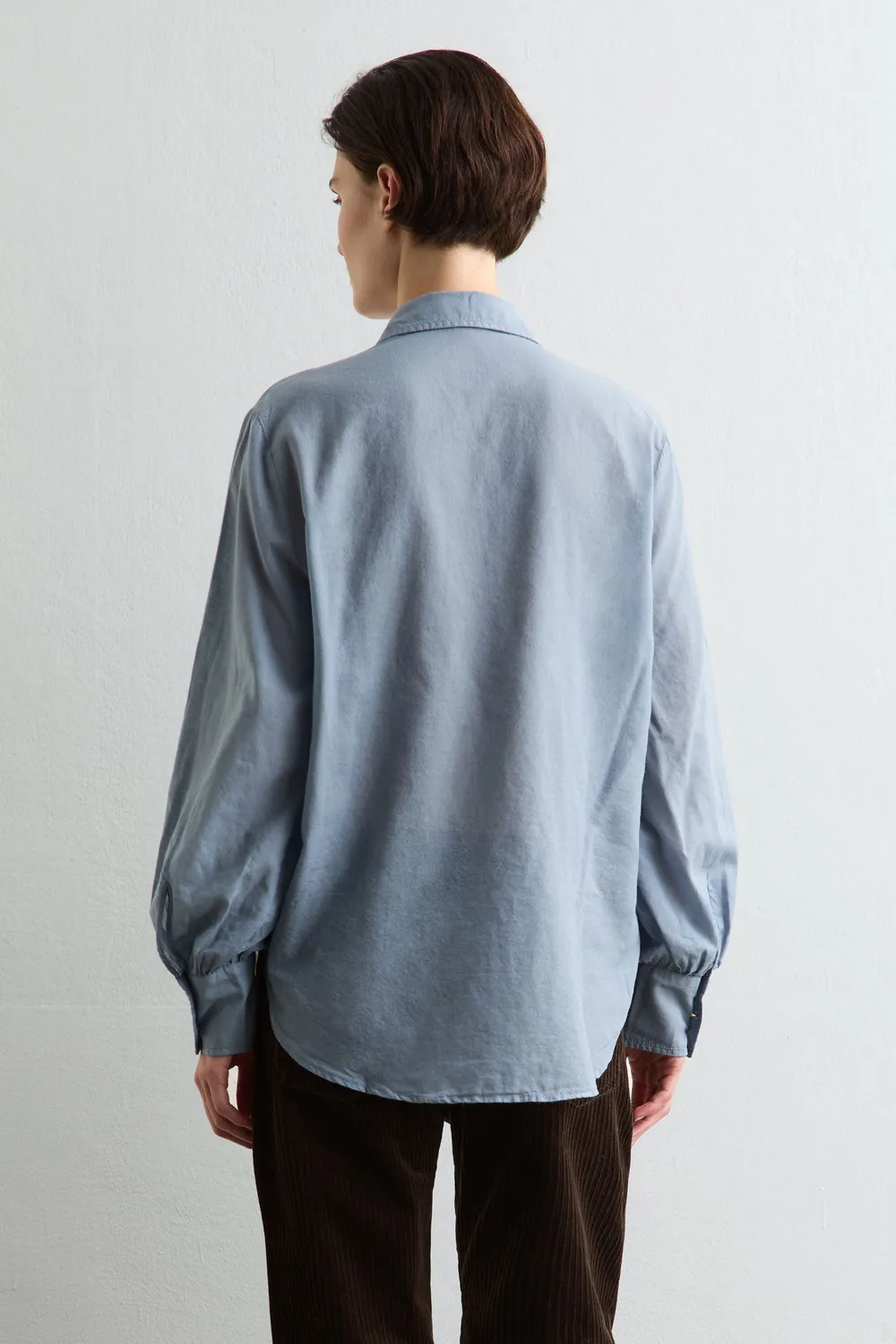 Massimo Alba Anna camicia air blue cotone cashmere