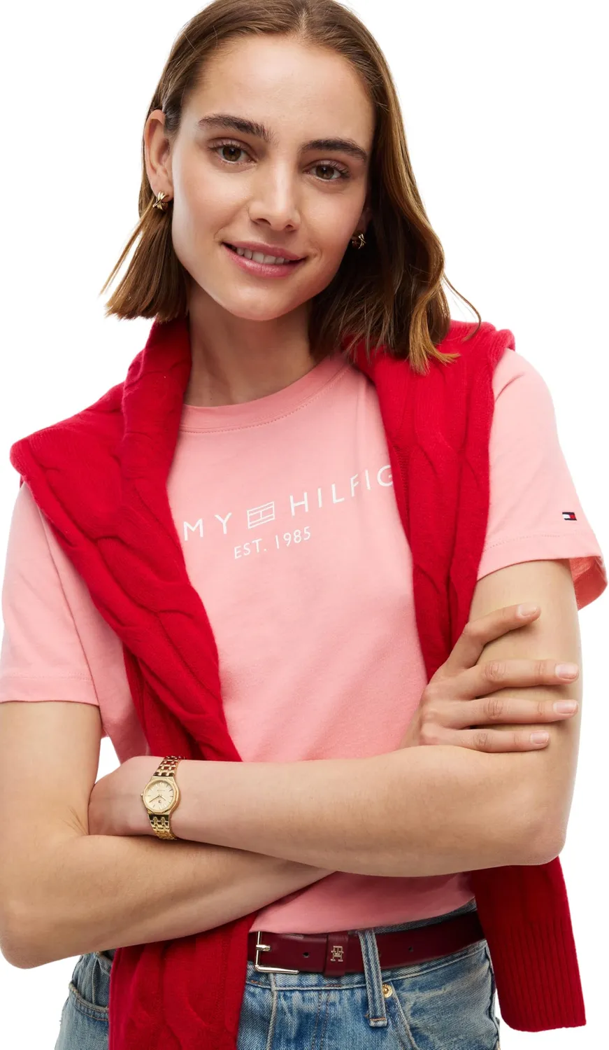 Tommy Hilfiger Corp Logo maglietta rosa L