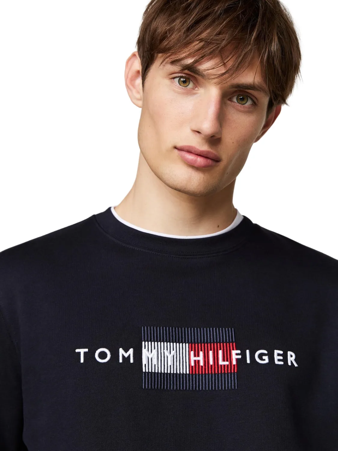 Tommy Hilfiger Flag felpa girocollo uomo cotone