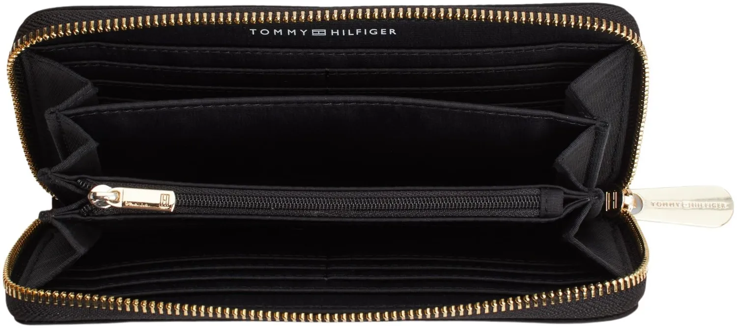 Tommy Poppy Large Portafoglio Zip Nero 19 cm Donna