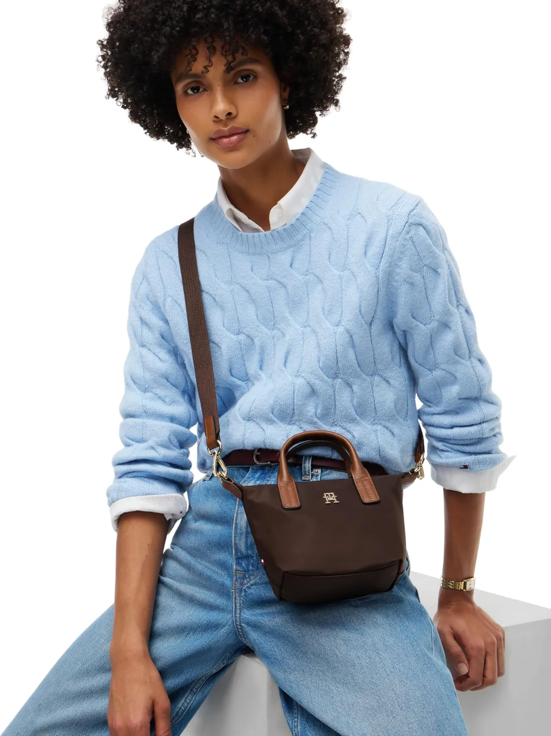 Tommy Hilfiger Popette Micro Tote AW0AW18368 marrone donna