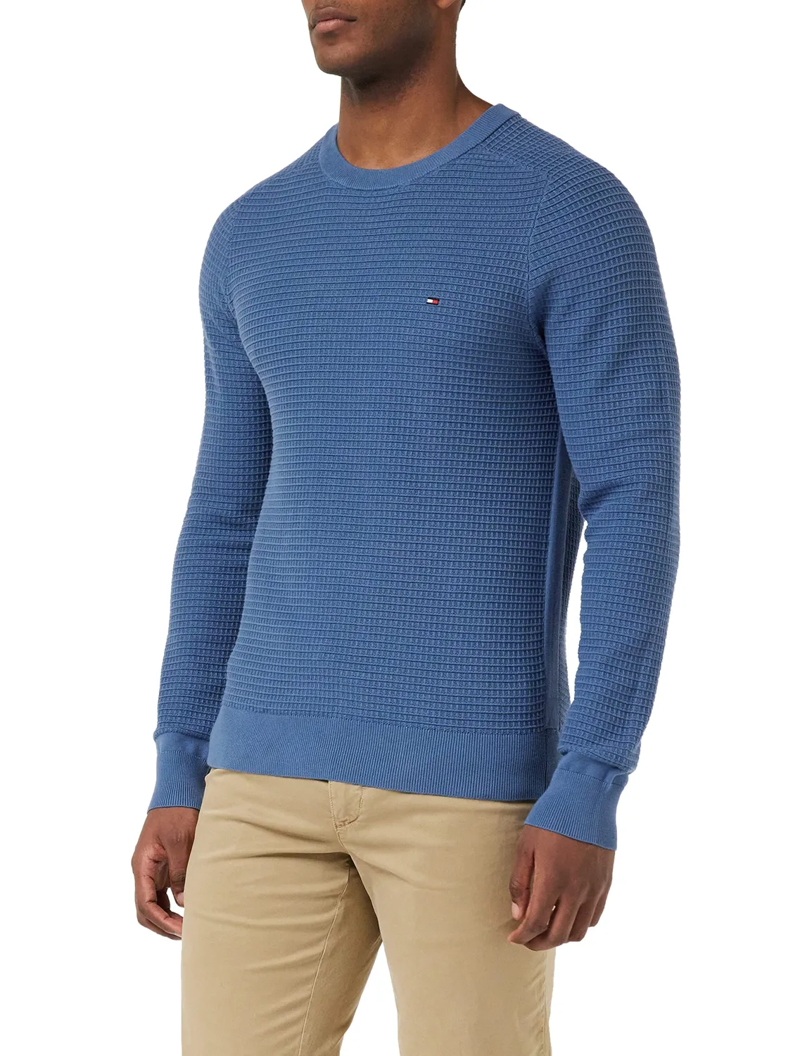 Tommy Hilfiger pullover girocollo uomo blu cotone