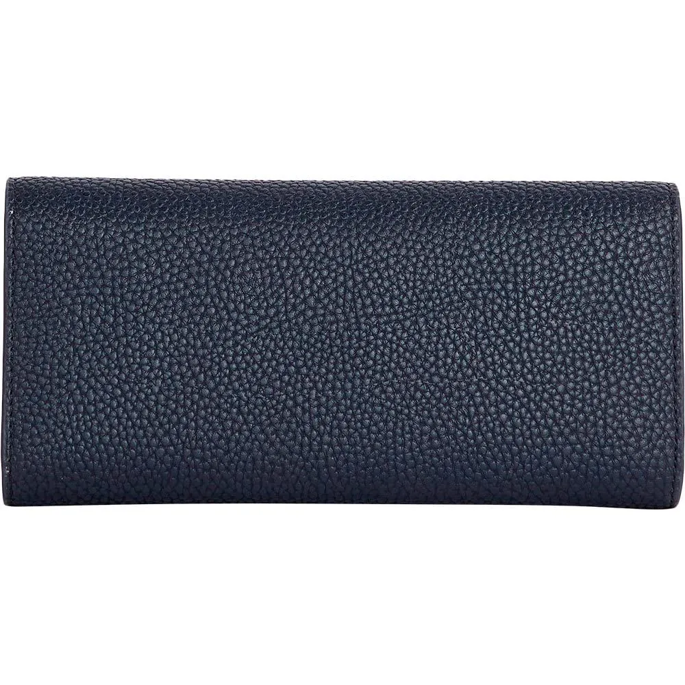 Tommy Hilfiger TH Emblem Large Flap portafoglio donna blu monogramma