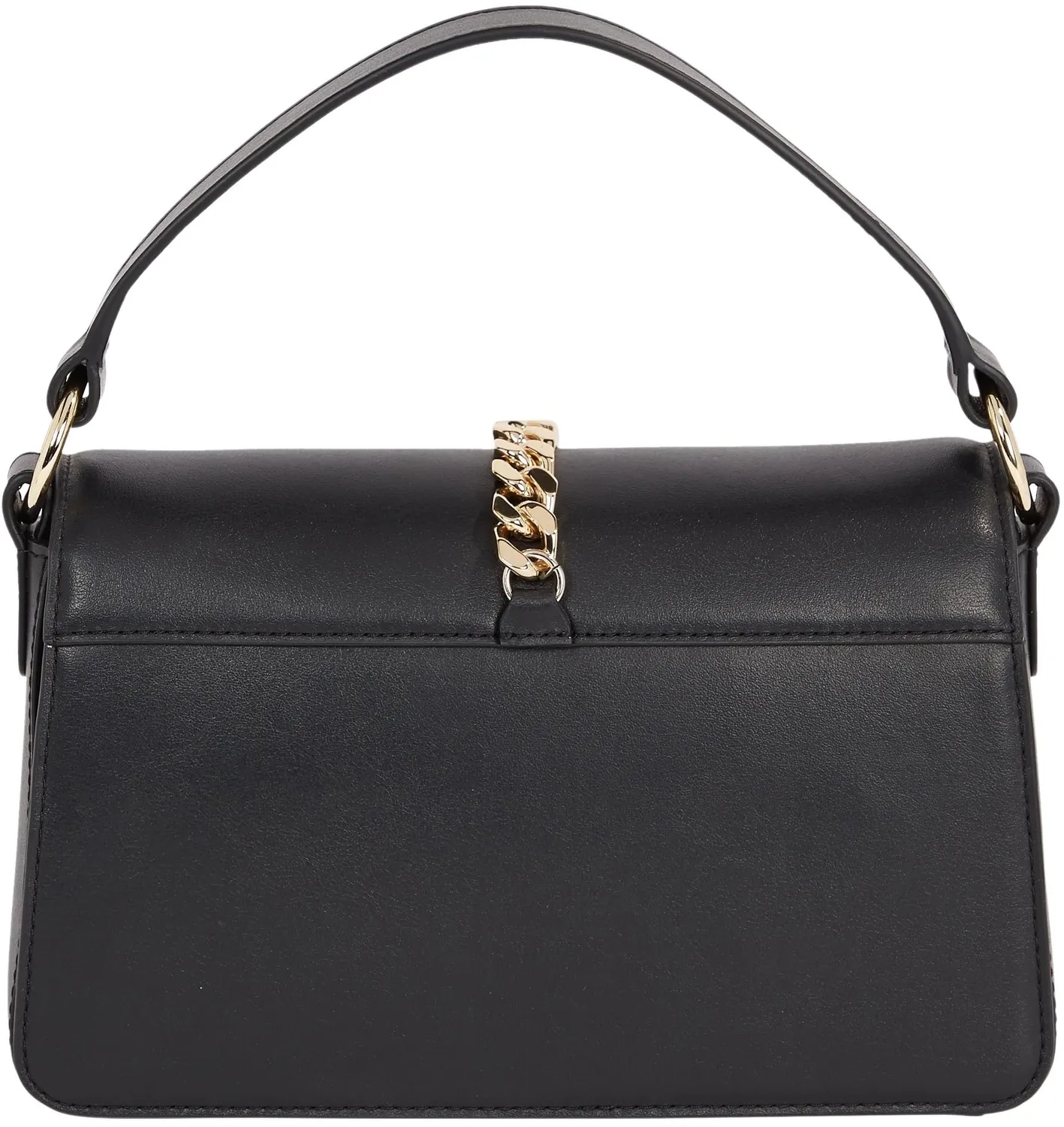 Tommy Hilfiger Chain Leather tracolla donna piccola nera