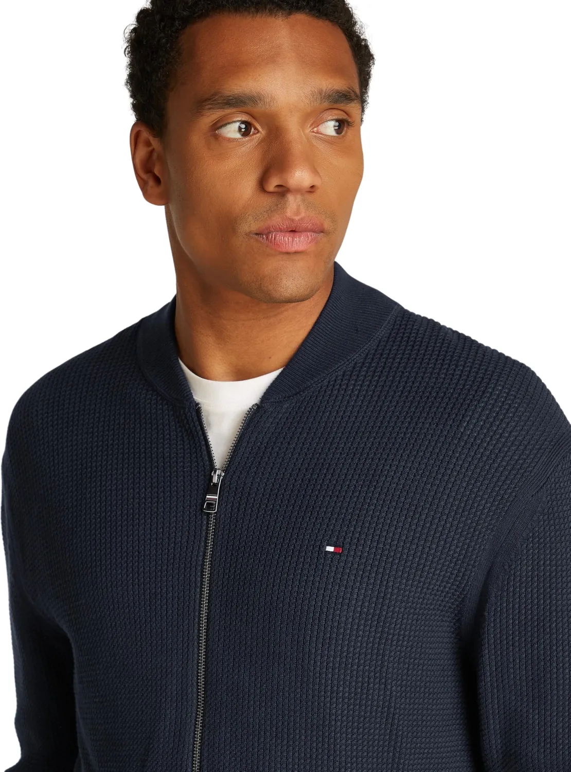 Tommy Hilfiger Structure Baseball Zip Through cardigan uomo blu S