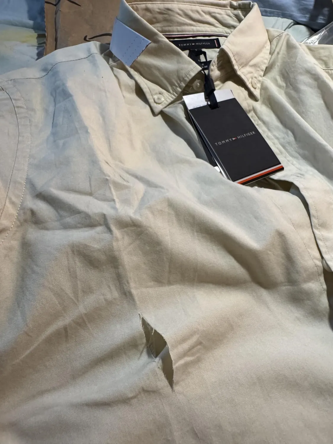 Tommy Hilfiger Flex Poplin camicia regular fit beige uomo