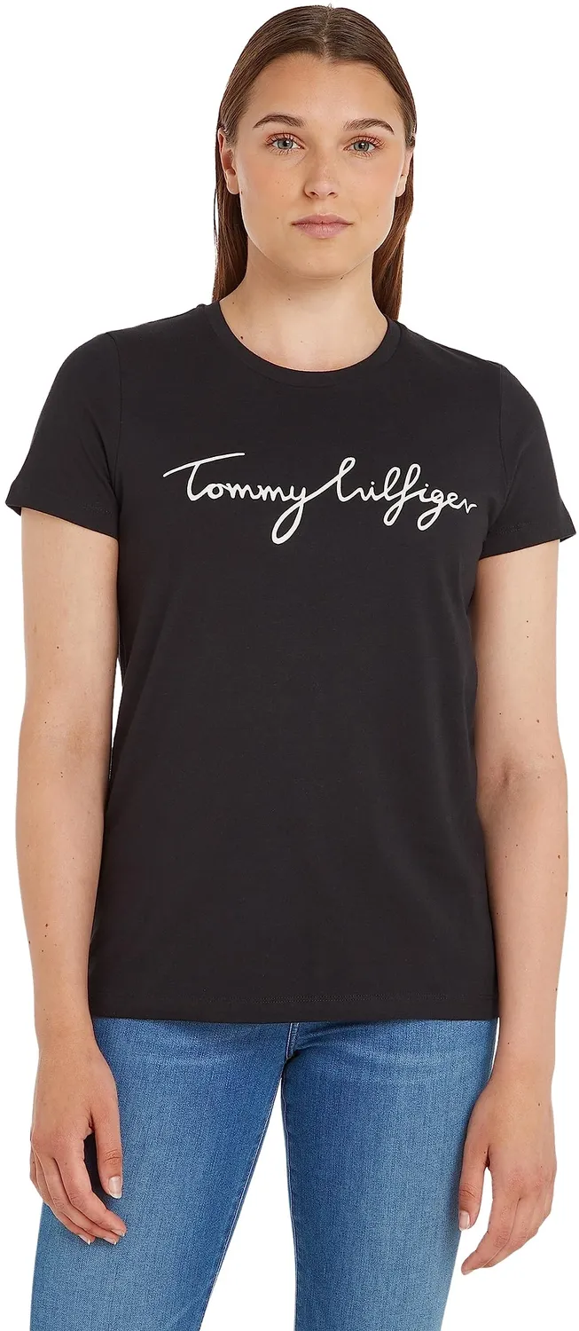 Tommy T-shirt donna nero Masters Black grafica cotone