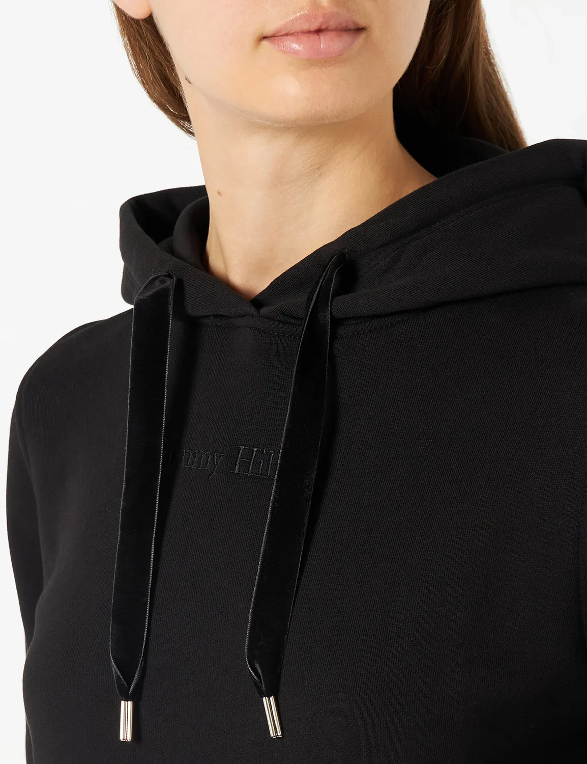 Tommy Hilfiger Velvet Trim WW0WW37174 felpa donna con cappuccio