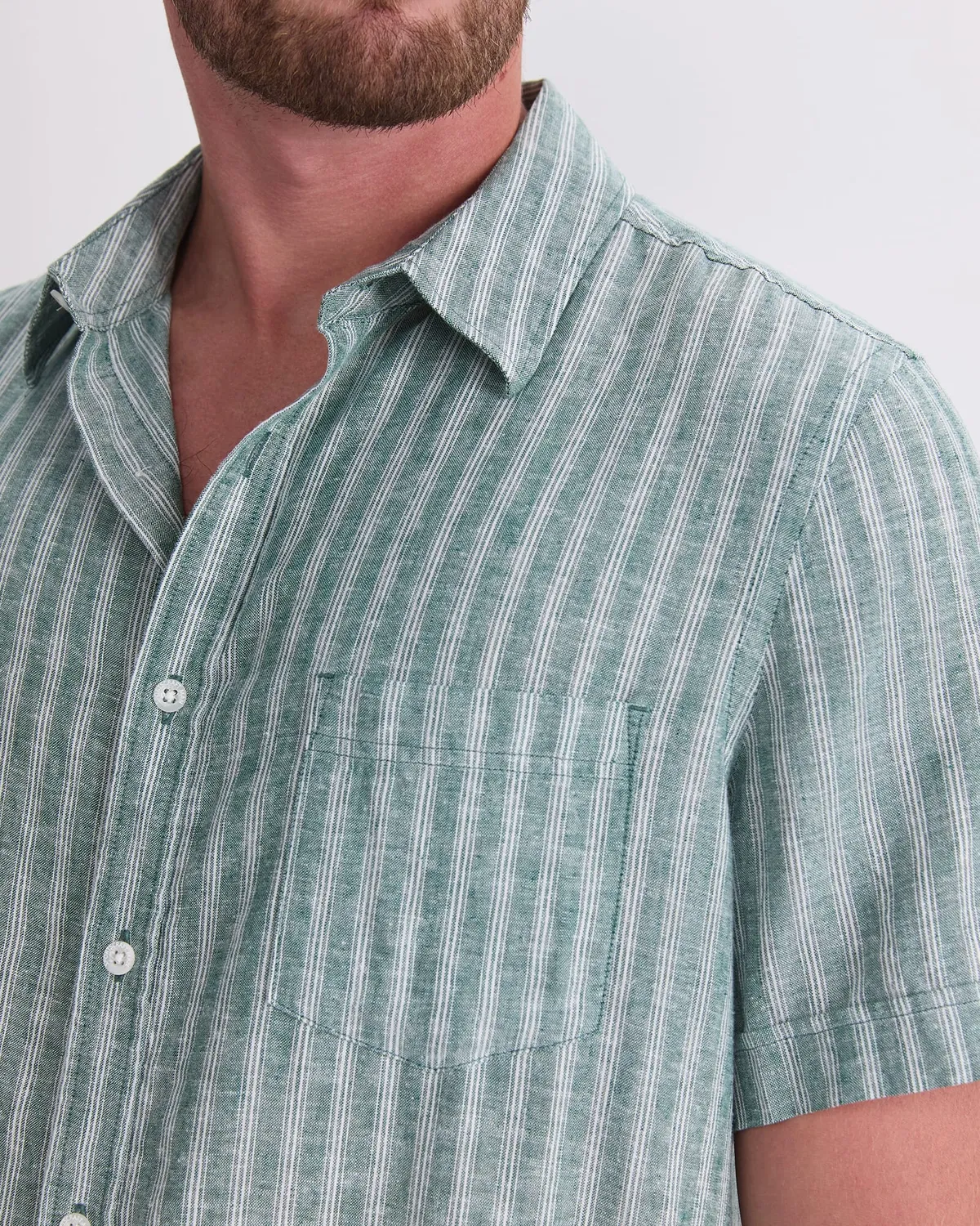 Sportscraft Lino 208206 camicia uomo maniche corte righe