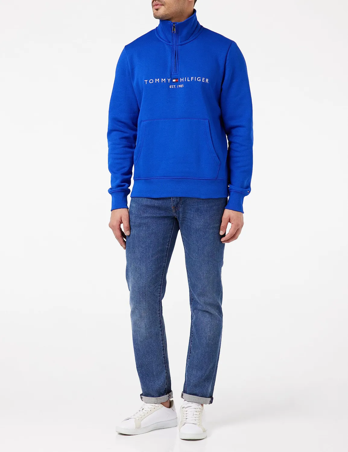 Tommy Hilfiger Logo Mockneck Felpa Zip Uomo XXL Verde