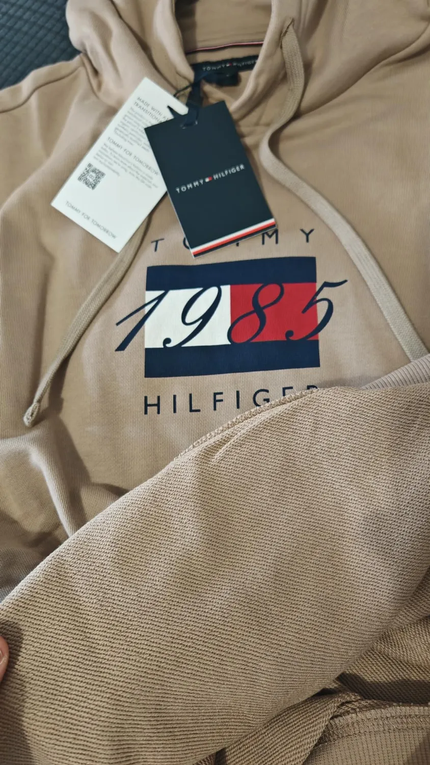 Tommy Hilfiger Linear Flag MW0MW41332 felpa cappuccio nera M