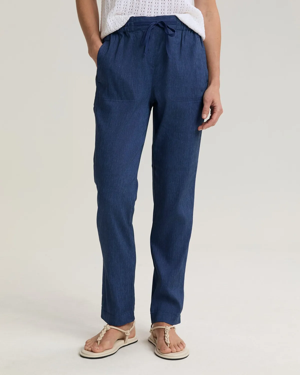 Sportscraft Rosa pantalone lino elasticizzato