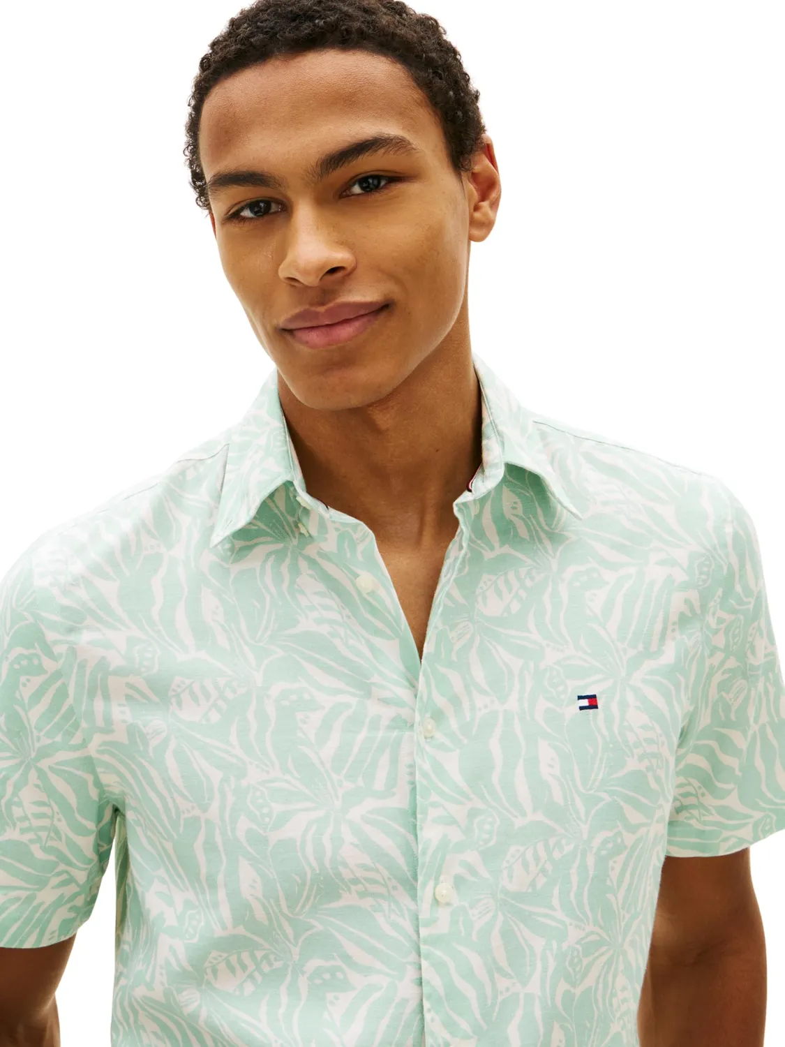 Tommy Hilfiger Linen Blend Camp MW0MW42459 camicia L manica corta