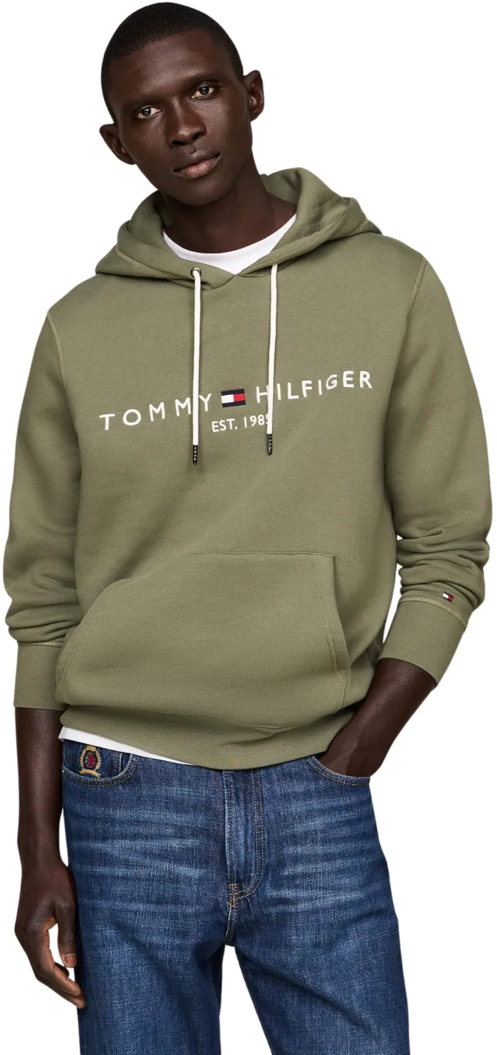 Tommy Hilfiger Tommy Logo felpa uomo cappuccio blu