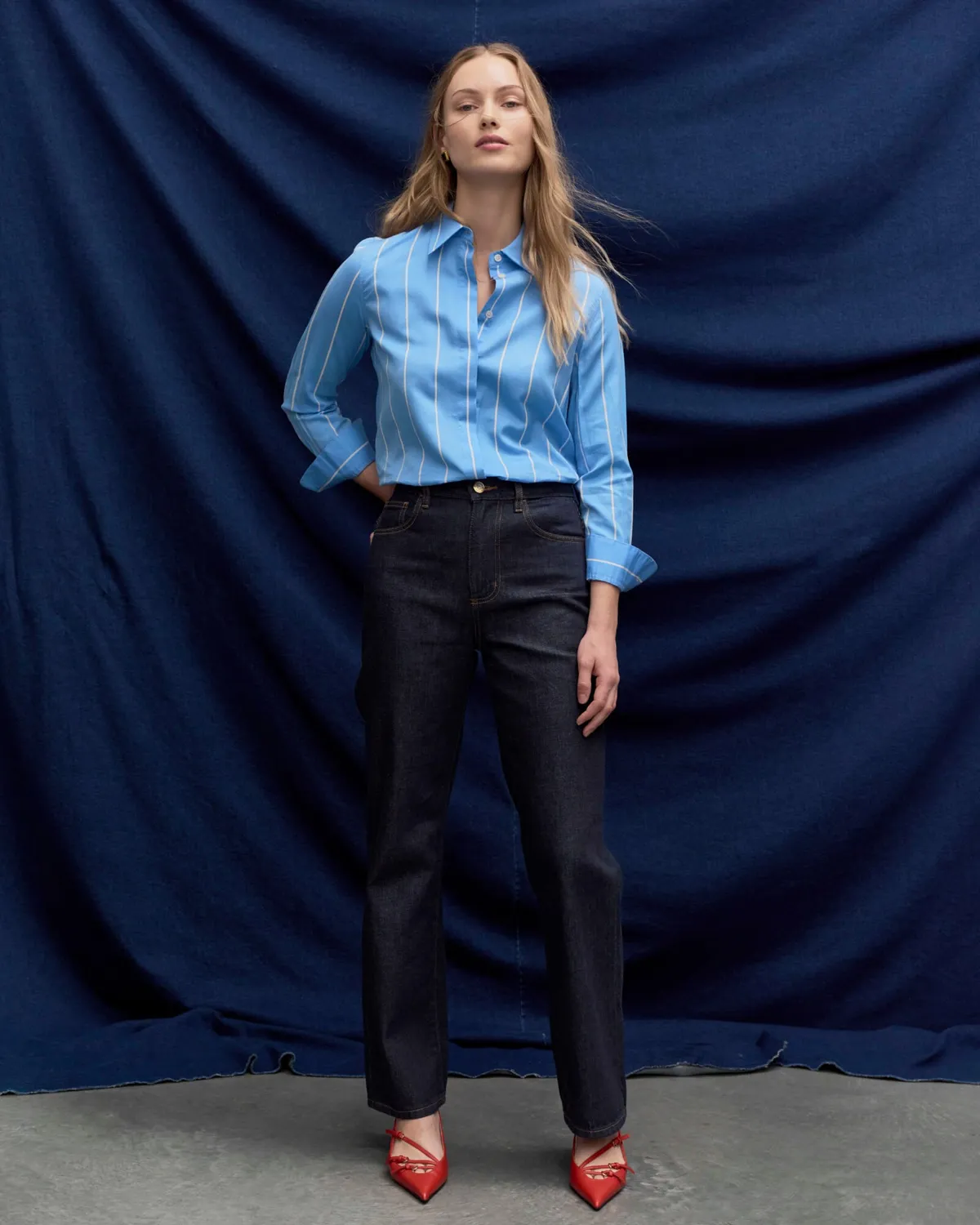 Sportscraft Simmi jeans dritti vita alta indaco