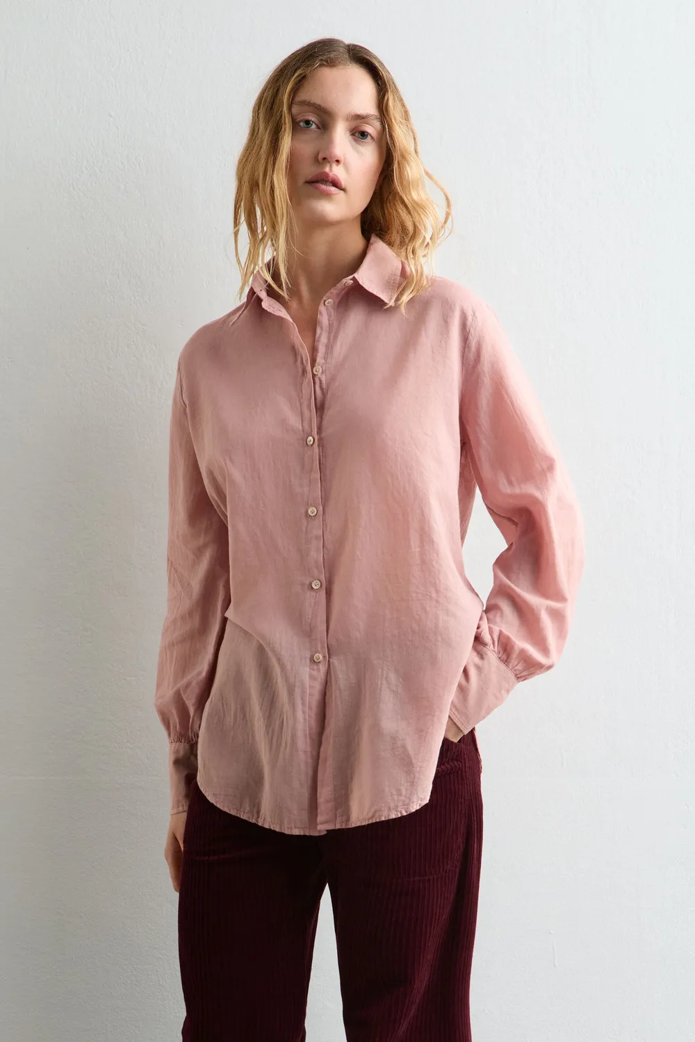 Massimo Alba Anna camicia donna faded rose cotone cashmere