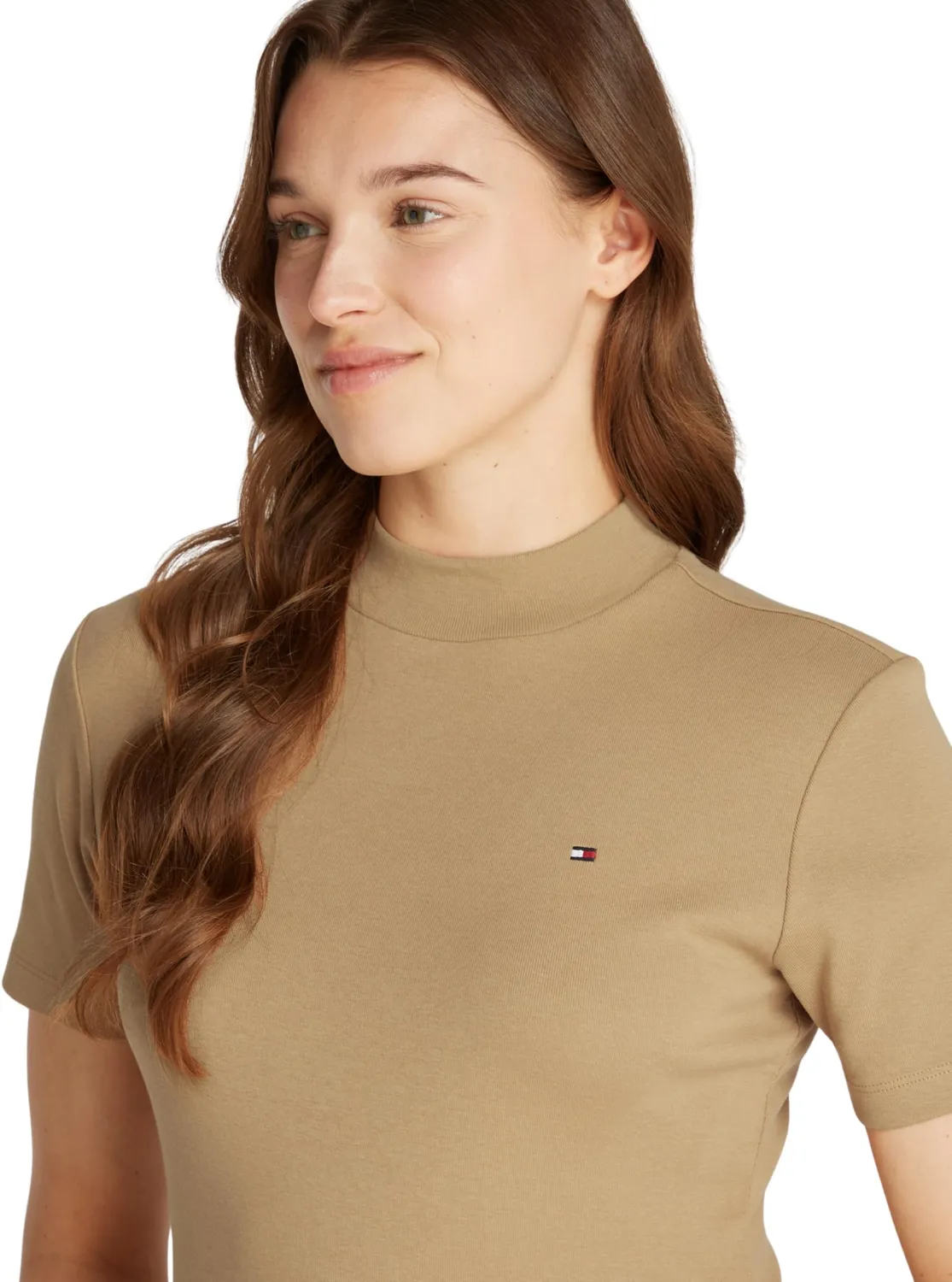 Tommy Hilfiger Cody Crop t-shirt donna slim collo alto corta
