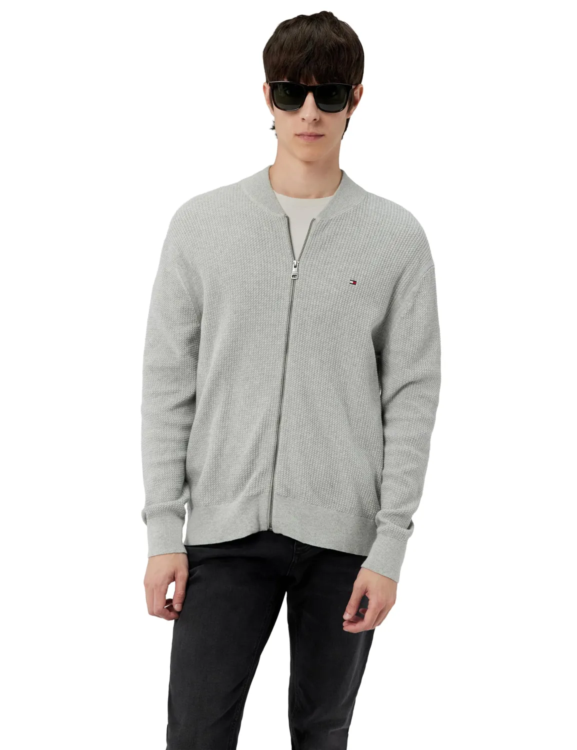 Tommy Hilfiger Structure Baseball Zip Through cardigan uomo blu S