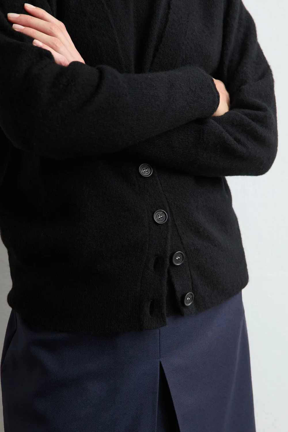 Massimo Alba Hope cardigan donna nero in cashmere