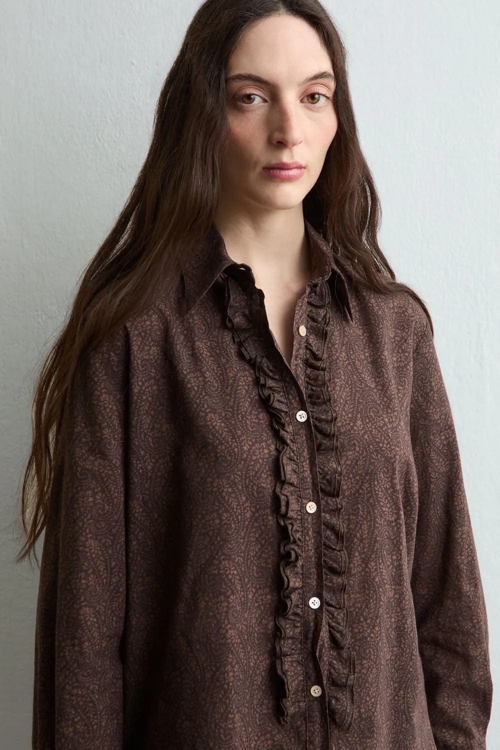 Massimo Alba Charlize camicia cotone chicory coffee
