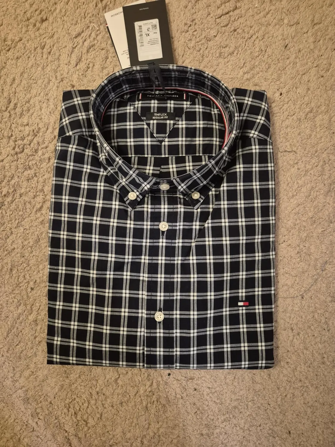 Tommy Hilfiger Flex Poplin Camicia Uomo L Quadri