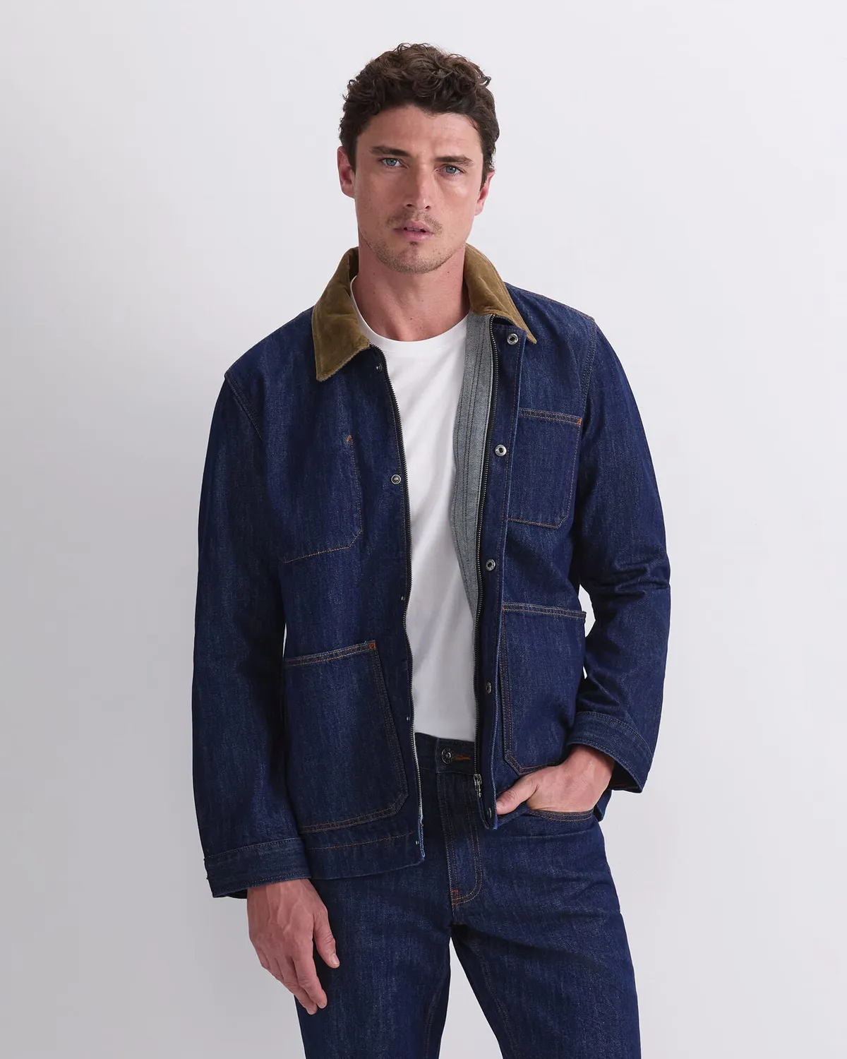 Sportscraft Denim Chore giacca uomo denim indaco