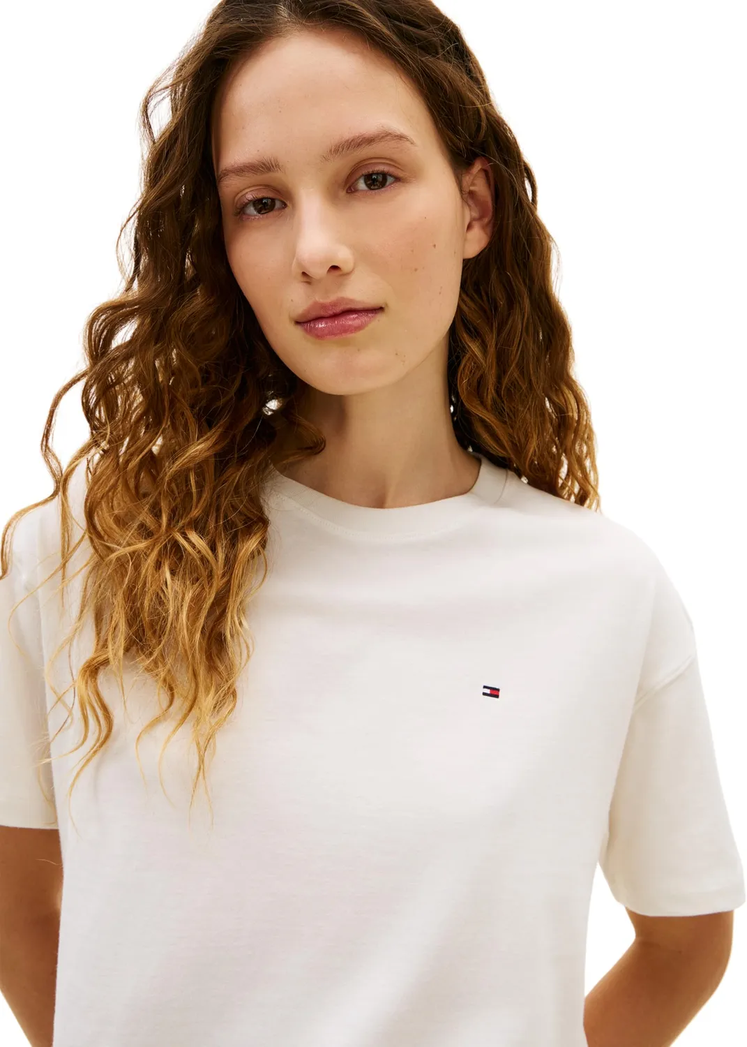 Tommy Hilfiger UW0UW05763 T-Shirt Jersey donna maniche corte