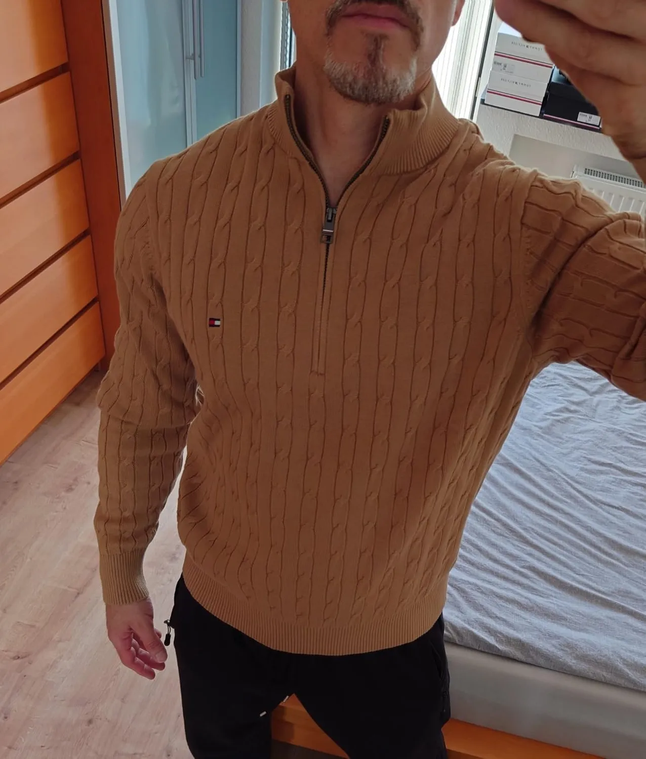 Tommy Hilfiger MW0MW36532 maglione mezza zip M cotone