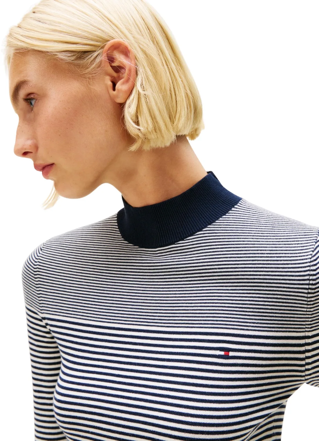 Tommy Hilfiger Jersey Maglia Donna Lupetto Cotone Bio Nero