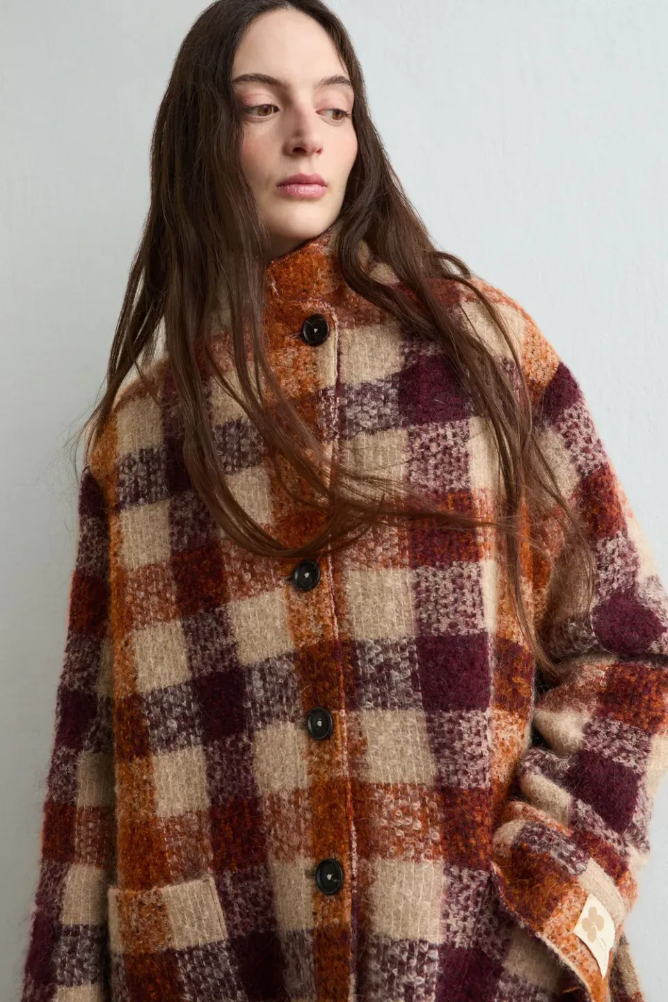 Massimo Alba Milly caban donna wine lana mohair alpaca