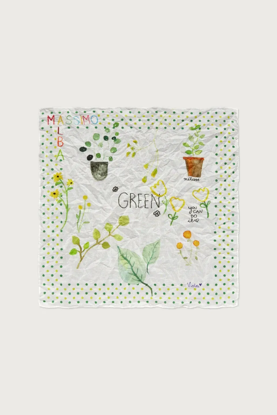 Massimo Alba Hanky1 fazzoletto verde cotone 45x45
