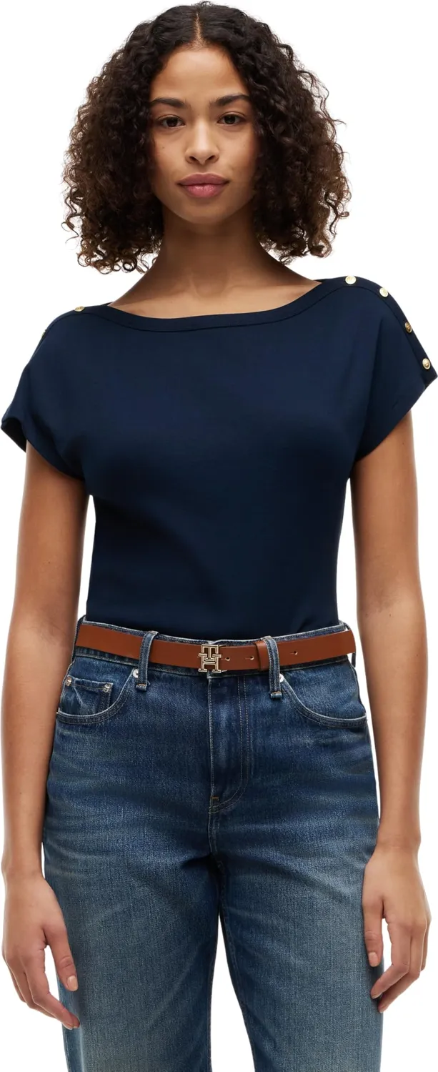 Tommy Hilfiger Gold BTN WW0WW50942 Maglietta Donna S Barca