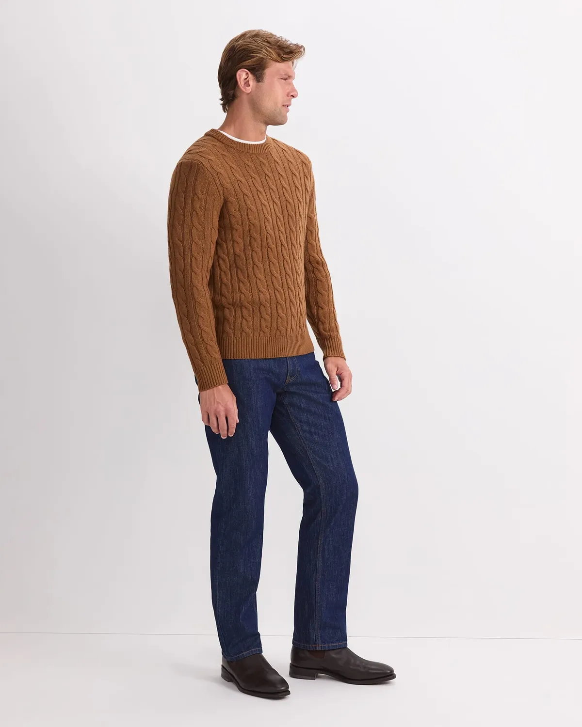 Sportscraft Cable Knit Maglione girocollo trecce lana