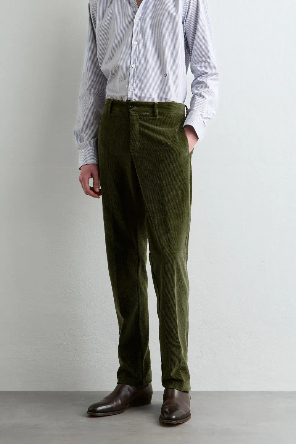 Massimo Alba Sloop abito moss green velluto