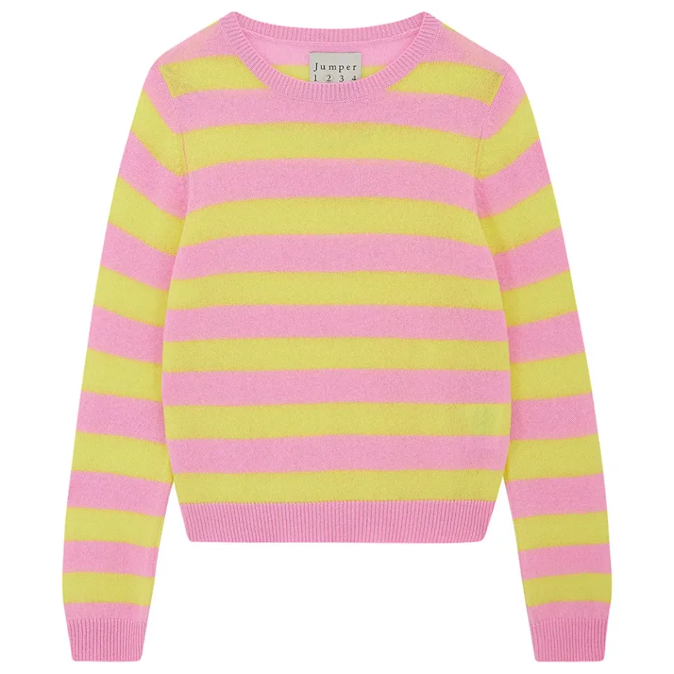 Jumper 1234 Stripe Crew maglione cashmere rosa giallo