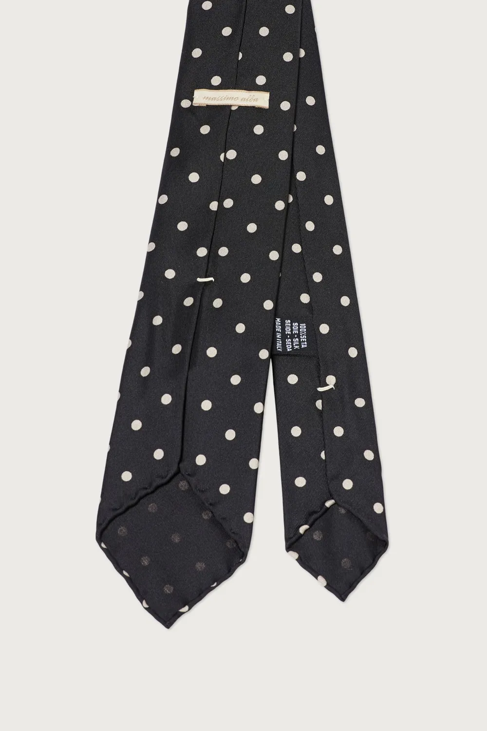 Massimo Alba Tie cravatta seta nero pois