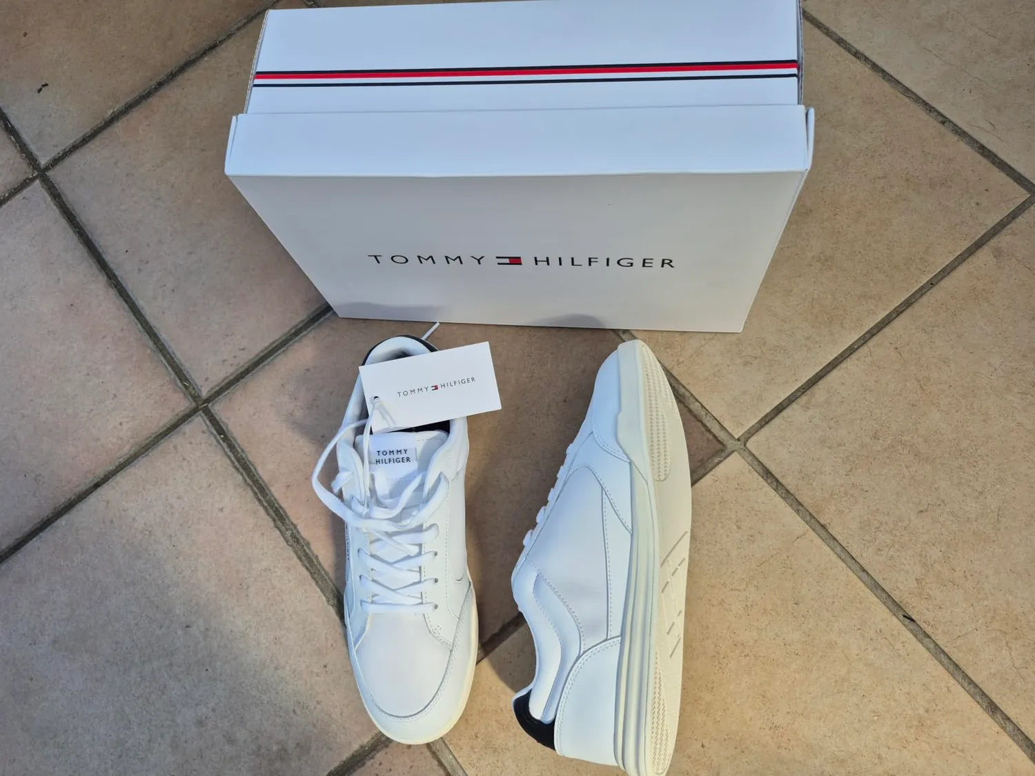 Tommy Hilfiger Cupsole Sneakers Uomo 43 Pelle Bianco Basse